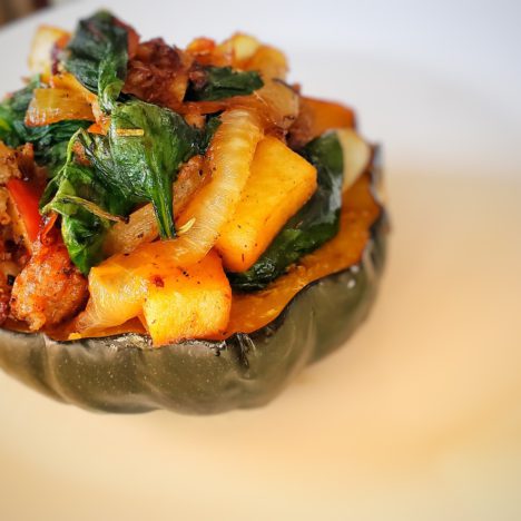 Warm Roasted Tomato, Onion and Feta Salad